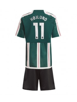 Manchester United Rasmus Hojlund #11 Dječji Gostujuci Dres kompleti 2023-24 Kratak Rukavima (+ kratke hlače)